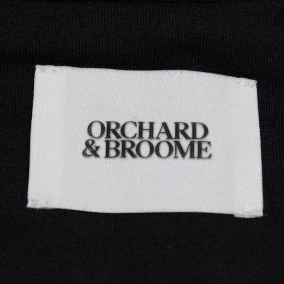 Orchard & Broome NWT Hester Full Zip Sweatshirt Size L Solid Black Cotton Blend